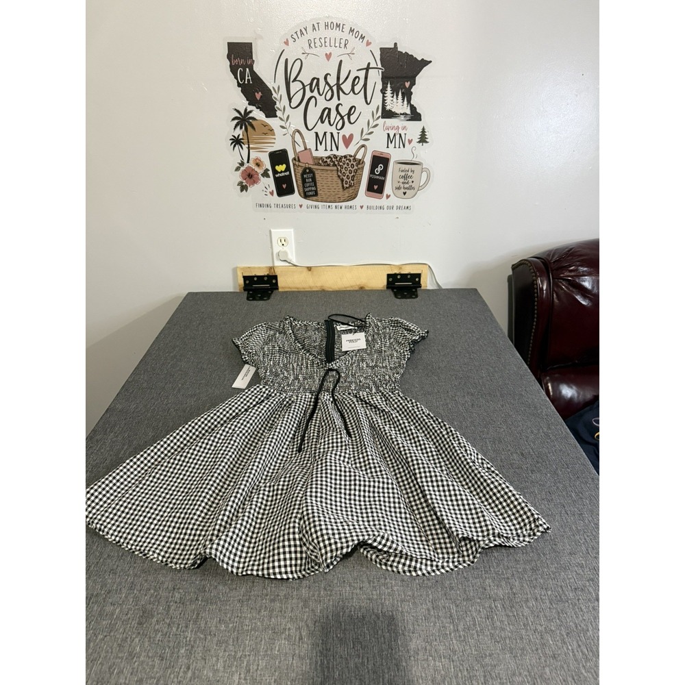 Princess Polly Romper Dress Womens 6 Black Wescott Gingham Playsuit Smocked NEW